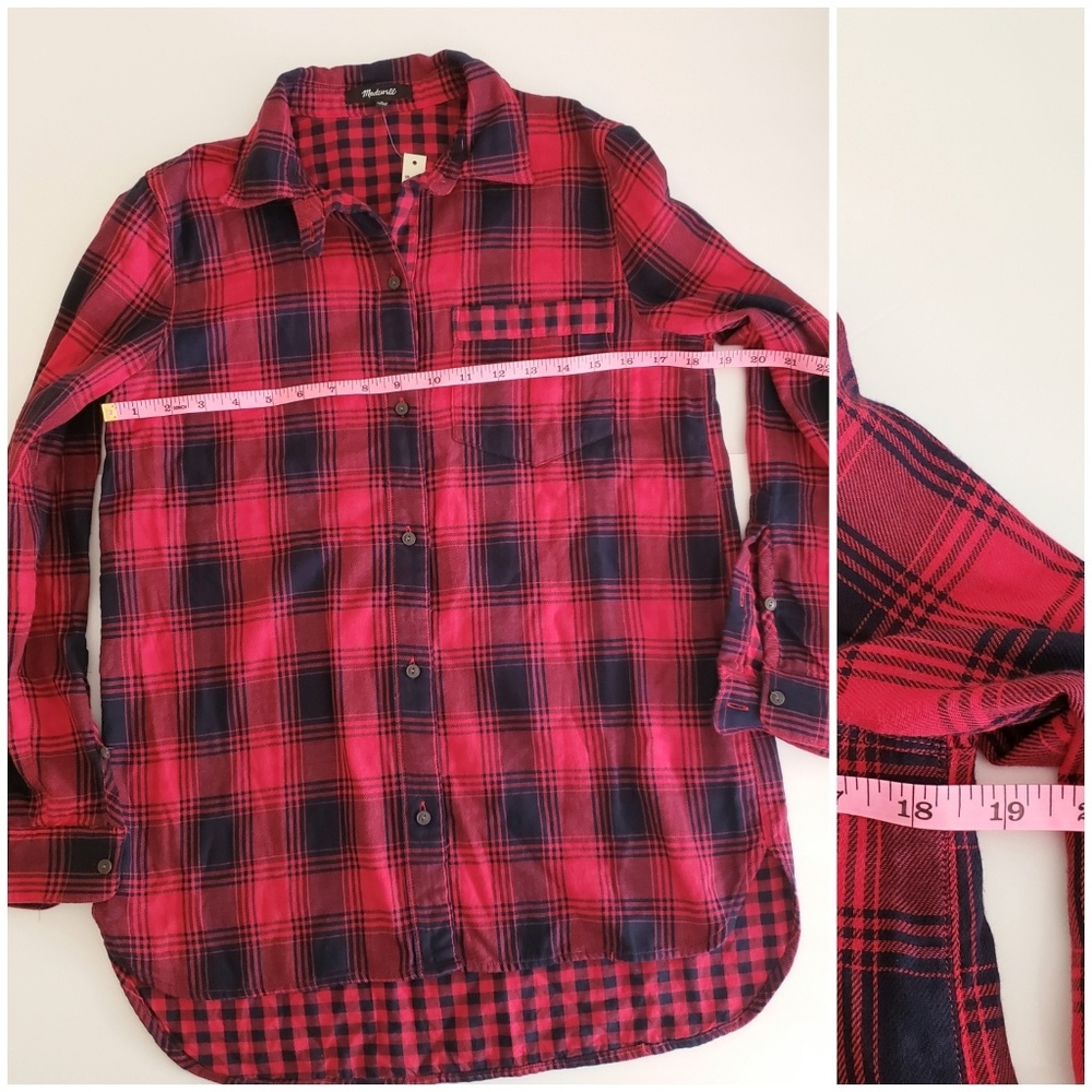 Madewell Flannel Ex-Boyfriend Shirt Albion Plaid Size Small NWT - Picture 7 of 9